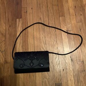 Chic Black Embellished Crossbody Bag